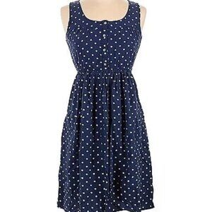 Maison Jules Navy Blue with White Polka Dots Summer Dress
